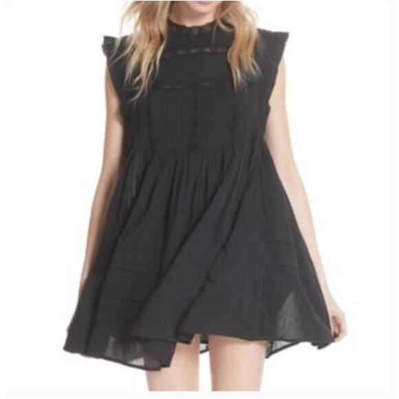 Free People Nobody Like You Embroidered Cotton Mini Dress Size Large - Picture 4 of 16